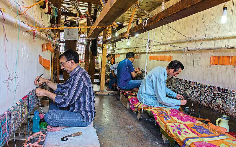 Carpet weaving in Kashmir