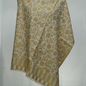 Luxury Cream Golden Pashmina Shawl