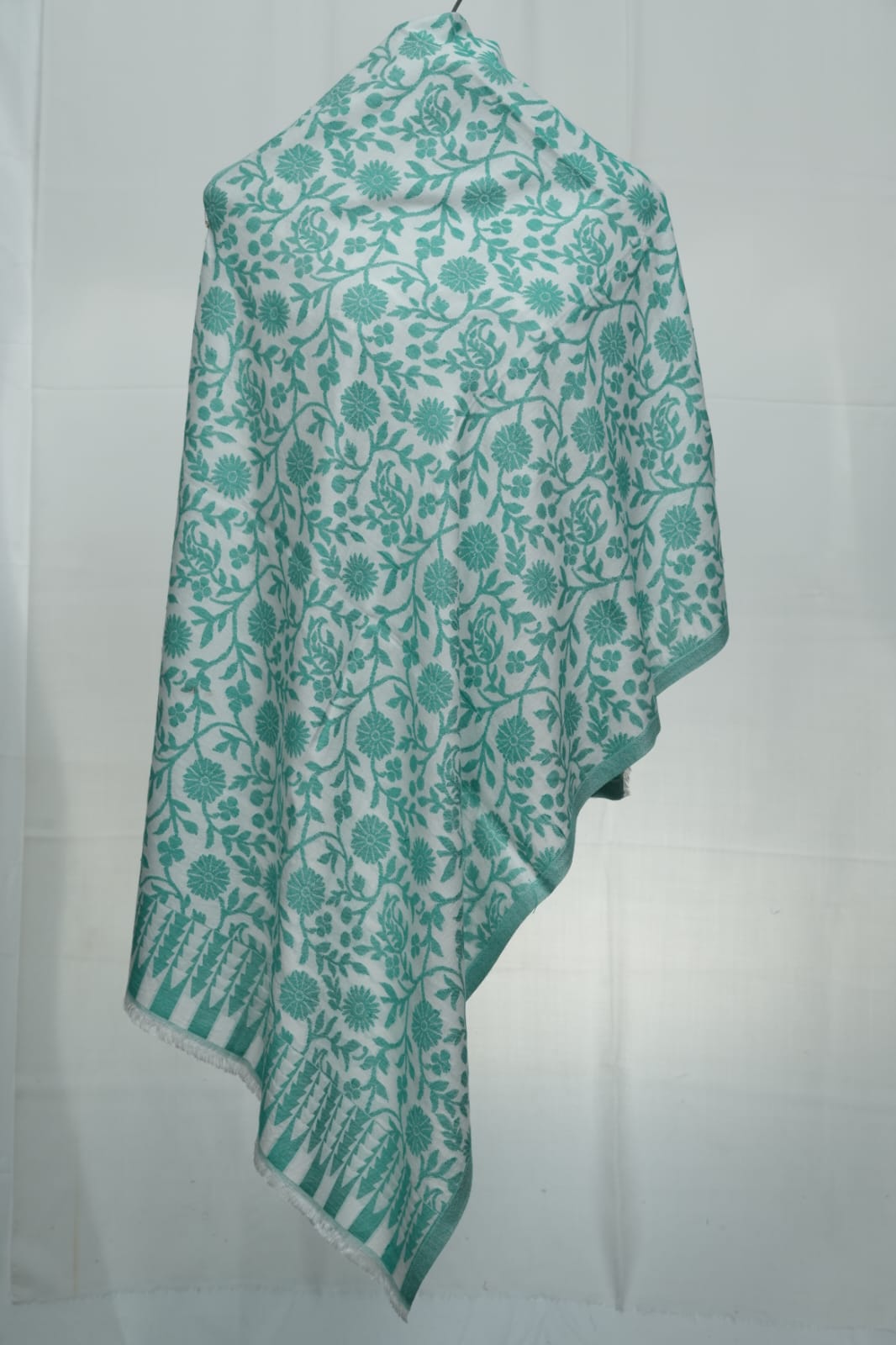 Luxury Hampi Gray & Green Pashmina Shawl