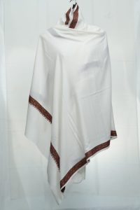 luxury pashmina white shawl with handmade embroidery work
